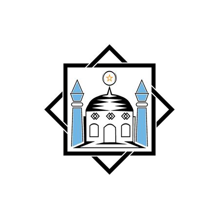 islamic mosque logo vector icon templateのイラスト素材