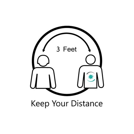  Social Distancing icon  and Self Quarantine  vector  illustrationのイラスト素材