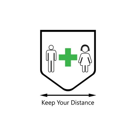  Social Distancing icon  and Self Quarantine  vector  illustrationのイラスト素材