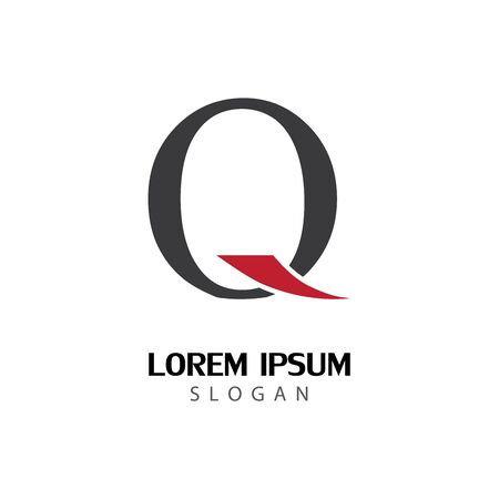 Q Letter Logo Template vector icon illustrationのイラスト素材