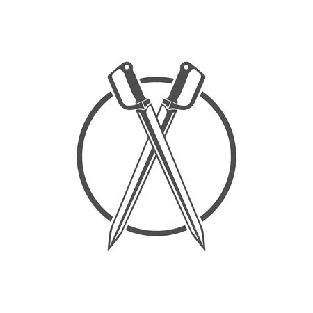 Sword weapon vector logo template illustration designのイラスト素材