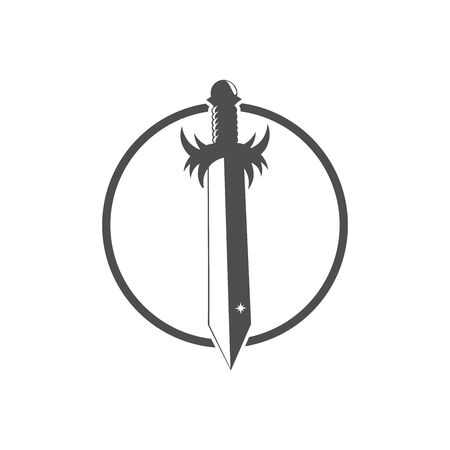 Sword weapon vector logo template illustration designのイラスト素材