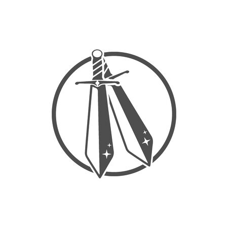 Sword weapon vector logo template illustration designのイラスト素材
