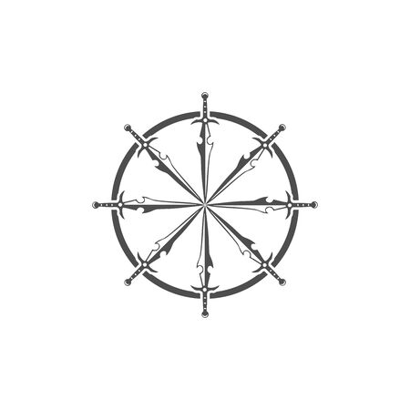 Sword weapon vector logo template illustration designのイラスト素材