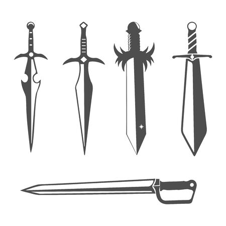 Sword weapon vector logo template illustration designのイラスト素材