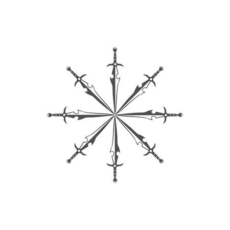 Sword weapon vector logo template illustration designのイラスト素材