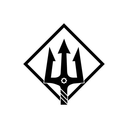 Trident design vector and poseidon icon illustration template
