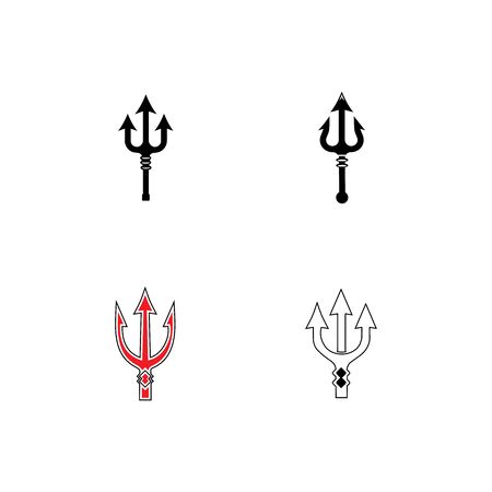 Trident design vector and poseidon icon illustration templateのイラスト素材