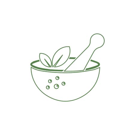 Pharmacy icon , Herbal pharmacy symbol ,  Pestle and Mortar illustration design templateのイラスト素材