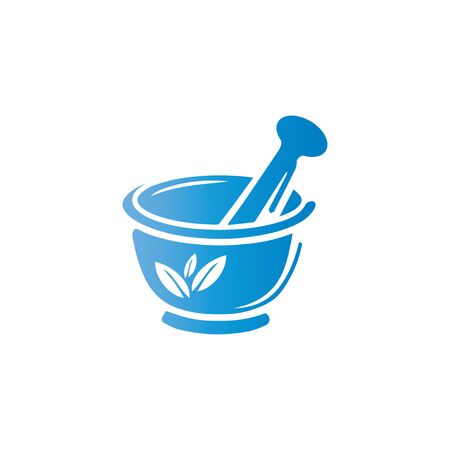 Pharmacy icon , Herbal pharmacy symbol ,  Pestle and Mortar illustration design templateのイラスト素材