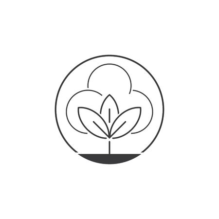 Beauty Cotton flower vector , Simple  icon Cotton flower template symbol natureのイラスト素材