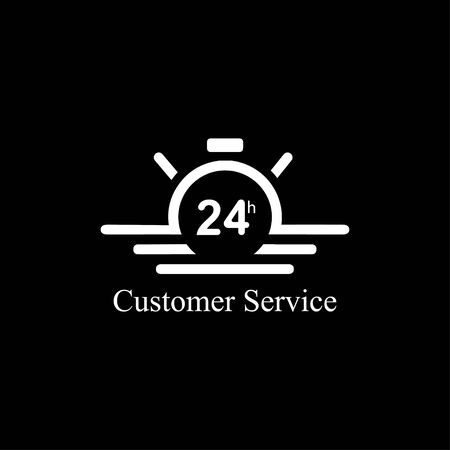 Time icon, 24 Hour icon  illustration design templateのイラスト素材