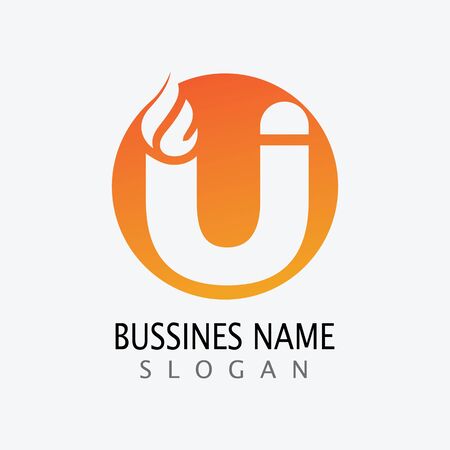 U Letter Template vector icon illustration designのイラスト素材