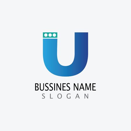 U Letter Template vector icon illustration designのイラスト素材