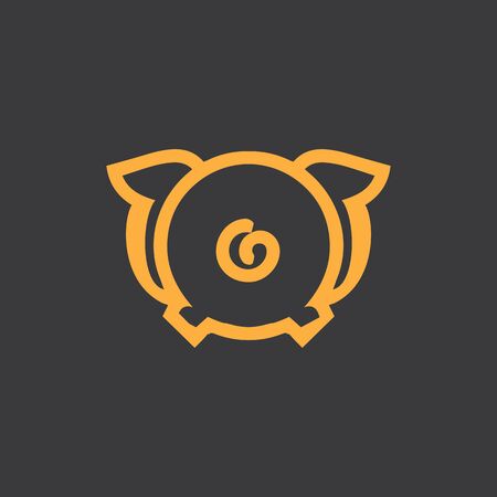 Vector illustration of pig in graphic style, hand drawing illustration.Cartoon pig Designのイラスト素材