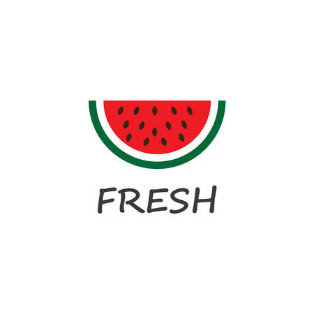 slice watermelon icon vector illustration design templateのイラスト素材