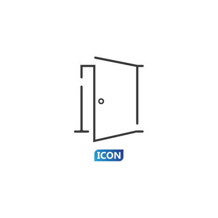 Door Icon in trendy flat style isolated on grey background. Open door symbol for your web site design, logo, app, UI. Vector illustrationのイラスト素材