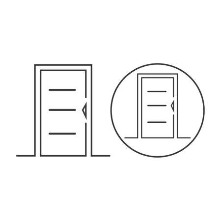Door Icon in trendy flat style isolated on grey background. Open door symbol for your web site design, logo, app, UI. Vector illustrationのイラスト素材