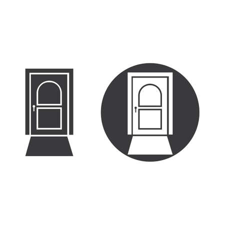 Door Icon in trendy flat style isolated on grey background. Open door symbol for your web site design, logo, app, UI. Vector illustrationのイラスト素材