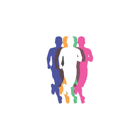 Human character logo sign . Running gesture  illustration vector designのイラスト素材