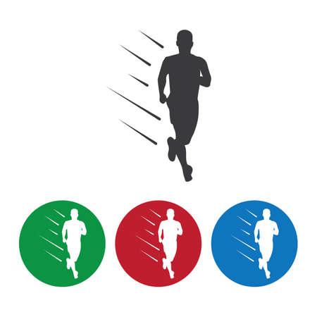 Human character logo sign . Running gesture  illustration vector designのイラスト素材