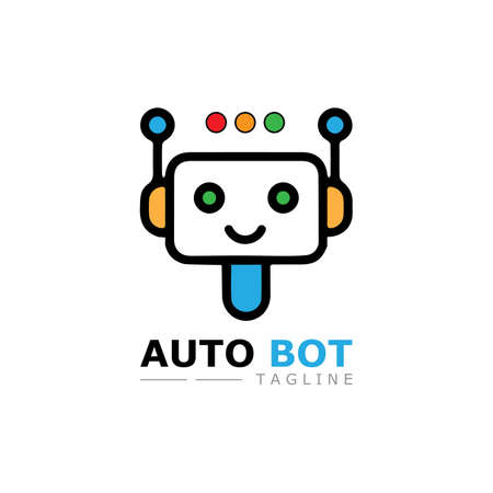 Robot icon vector concept .Vector modern line character illustration isolated on white backgroundのイラスト素材