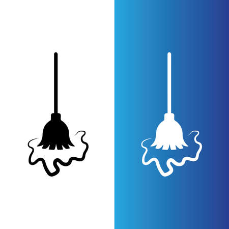 Broom cleaning Simple vector modern icon design illustrationのイラスト素材