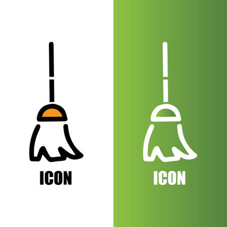 Broom cleaning Simple vector modern icon design illustrationのイラスト素材