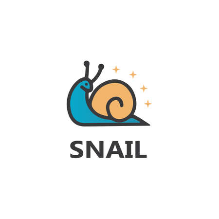 Snail  illustration vector template icon designのイラスト素材