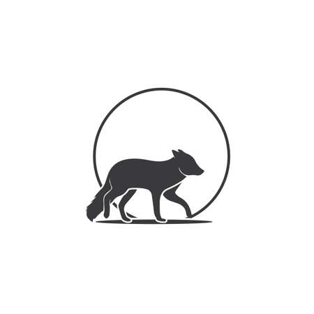 Fox vector illustration silhouette icon designのイラスト素材