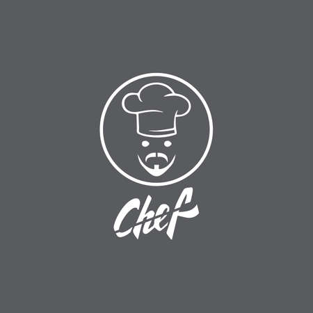 Hat chef logo template and Mustache vector icon  illustrationのイラスト素材