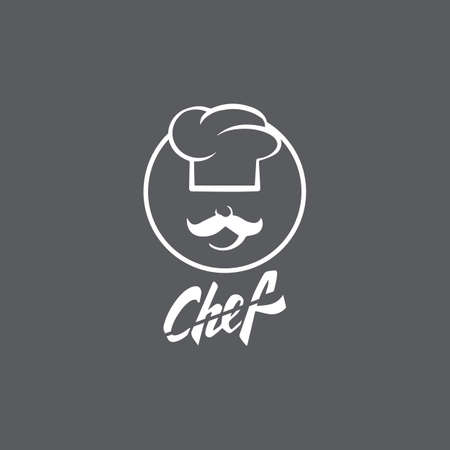 Hat chef logo template and Mustache vector icon  illustrationのイラスト素材
