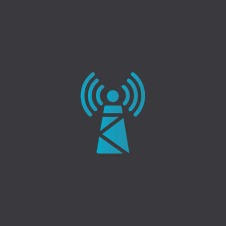 Signal Tower Icon Logo Template Illustration Designのイラスト素材
