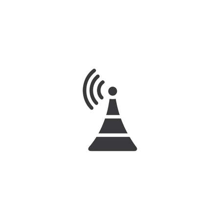 Signal Tower Icon Logo Template Illustration Designのイラスト素材