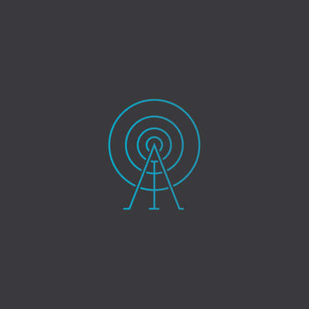 Signal Tower Icon Logo Template Illustration Design