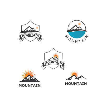 Mountain icon Logo Template Vector illustration designのイラスト素材