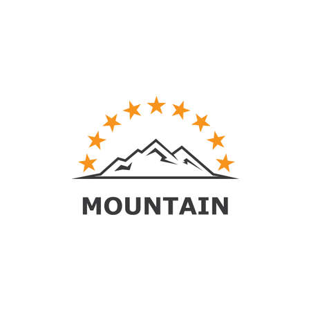 Mountain icon Logo Template Vector illustration designのイラスト素材