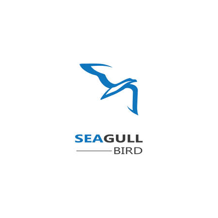 Seagull  Bird logo icon  vector designs template  - Vectorのイラスト素材