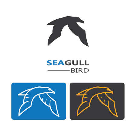 Seagull  Bird logo icon  vector designs template  - Vectorのイラスト素材