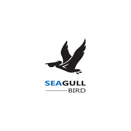 Seagull  Bird logo icon  vector designs template  - Vectorのイラスト素材