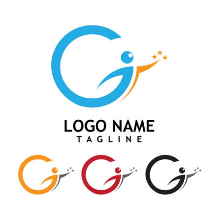 G Letter Logo Template vector icon illustration designのイラスト素材