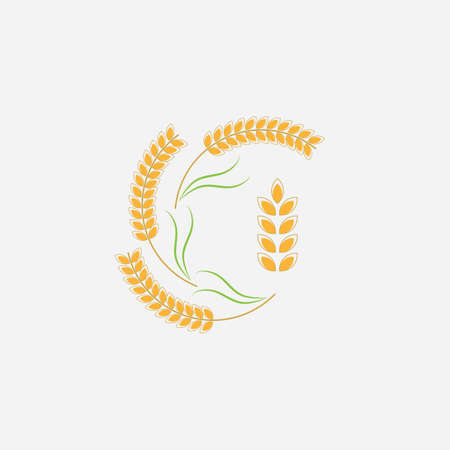 Agriculture wheat Logo Template vector icon designのイラスト素材
