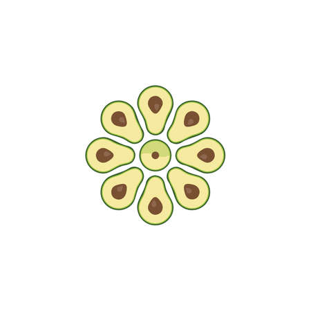 Avocado vector icon illustration design template