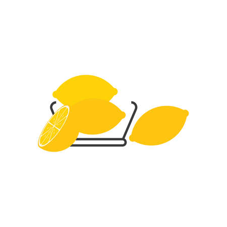 Fresh Lemon icon vector illustration design templateのイラスト素材