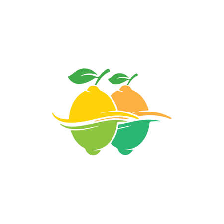 Fresh Lemon icon vector illustration design templateのイラスト素材