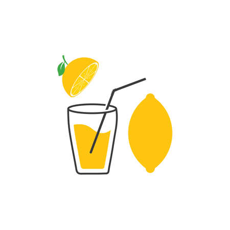 Fresh Lemon icon vector illustration design templateのイラスト素材