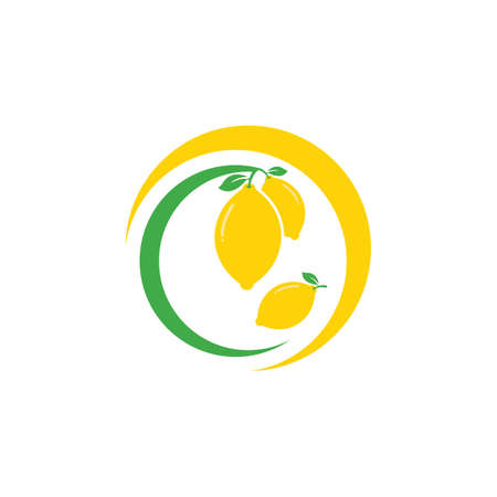 Fresh Lemon icon vector illustration design templateのイラスト素材