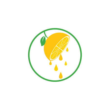 Fresh Lemon icon vector illustration design templateのイラスト素材