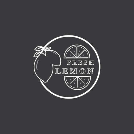 Fresh Lemon icon vector illustration design templateのイラスト素材