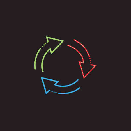 Arrow neon glow vector illustration design templateのイラスト素材